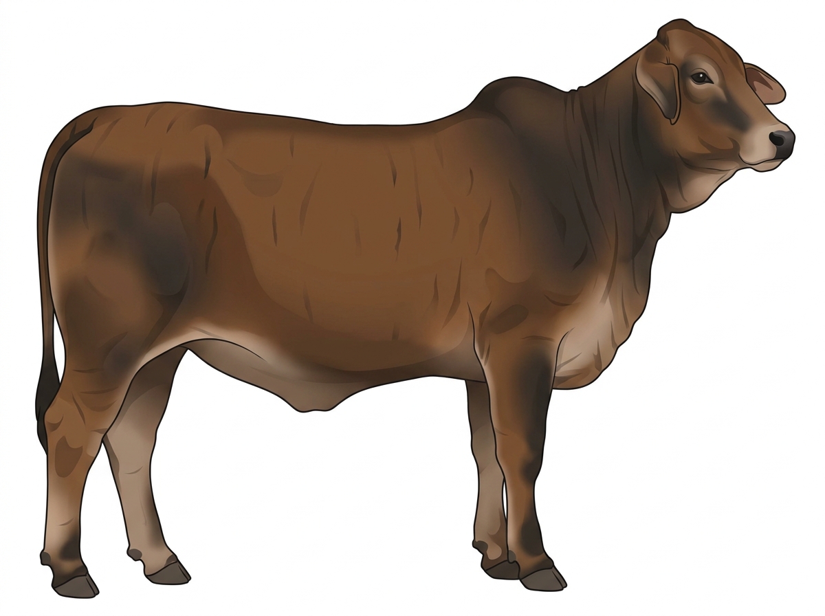 Brown brindle with faint black striping and black points Brahman Cross Heifer