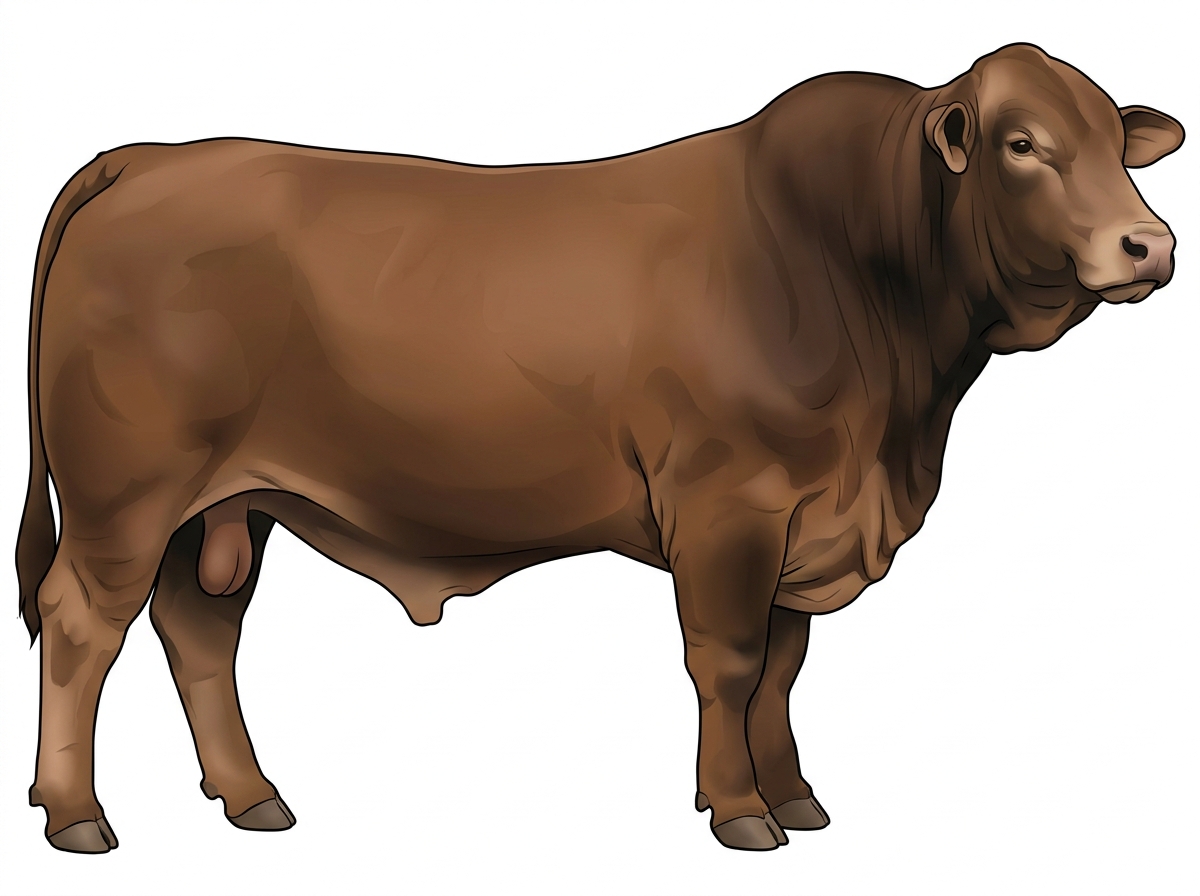Brown with black points Brahman Cross Bull