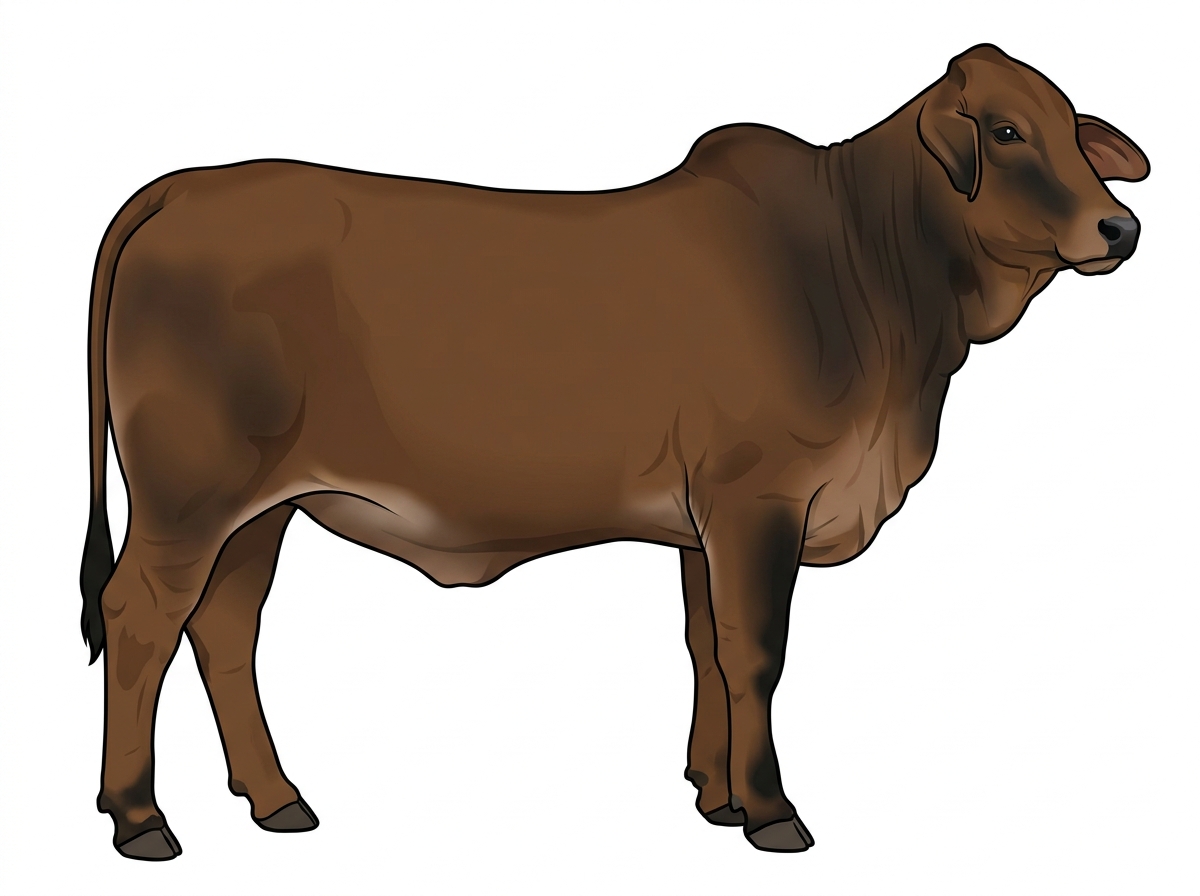 Brown with black points Brahman Cross Heifer