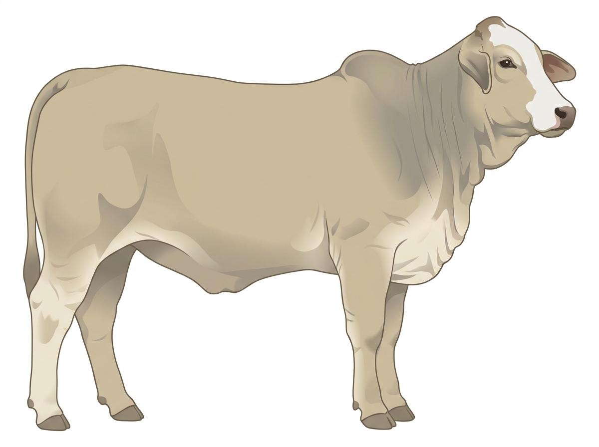 Cream with a partial white face Brahman Cross Heifer