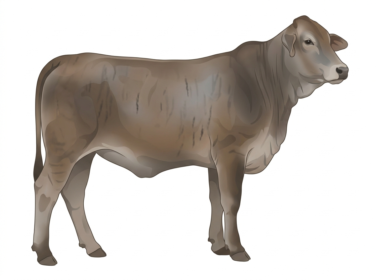 Dun brindle with faint black striping Brahman Cross Heifer