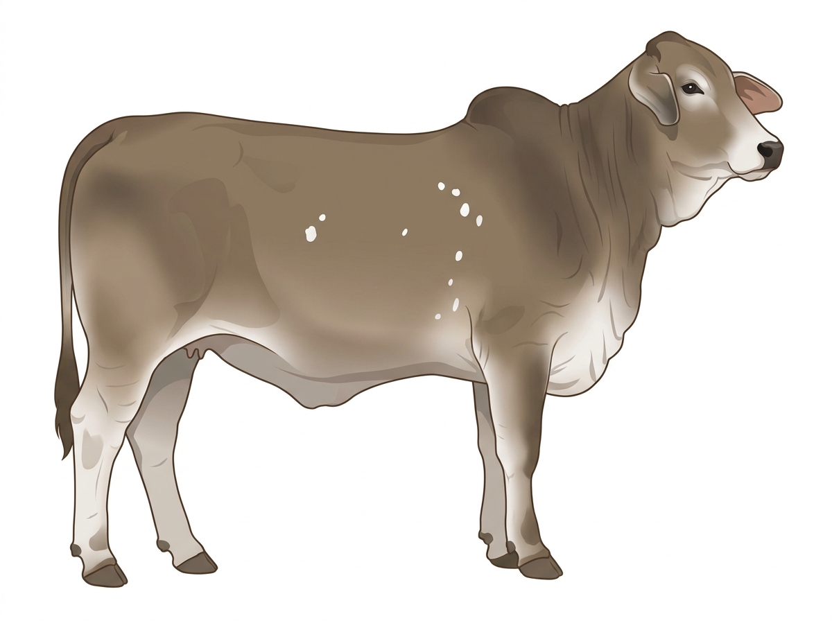 Dun with a few white spots Brahman Cross Heifer