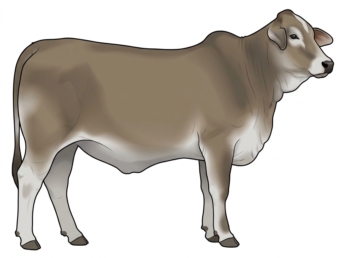 Dun with a partial white face Brahman Cross Heifer