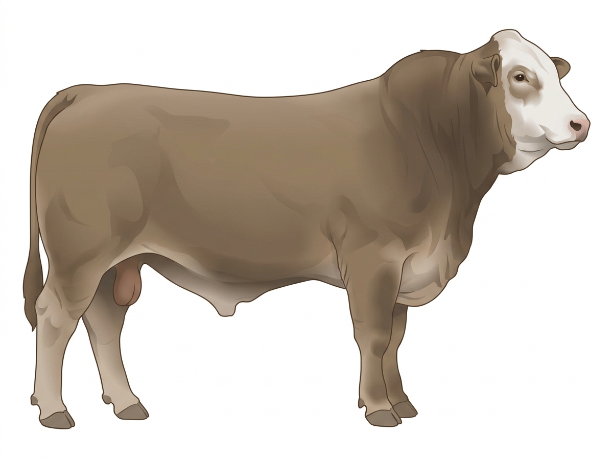 Dun with a white face Brahman Cross Bull