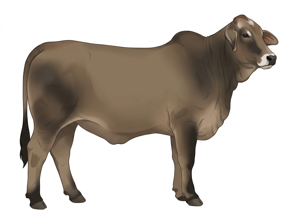 Dun with black points and minimal white face markings Brahman Cross Heifer