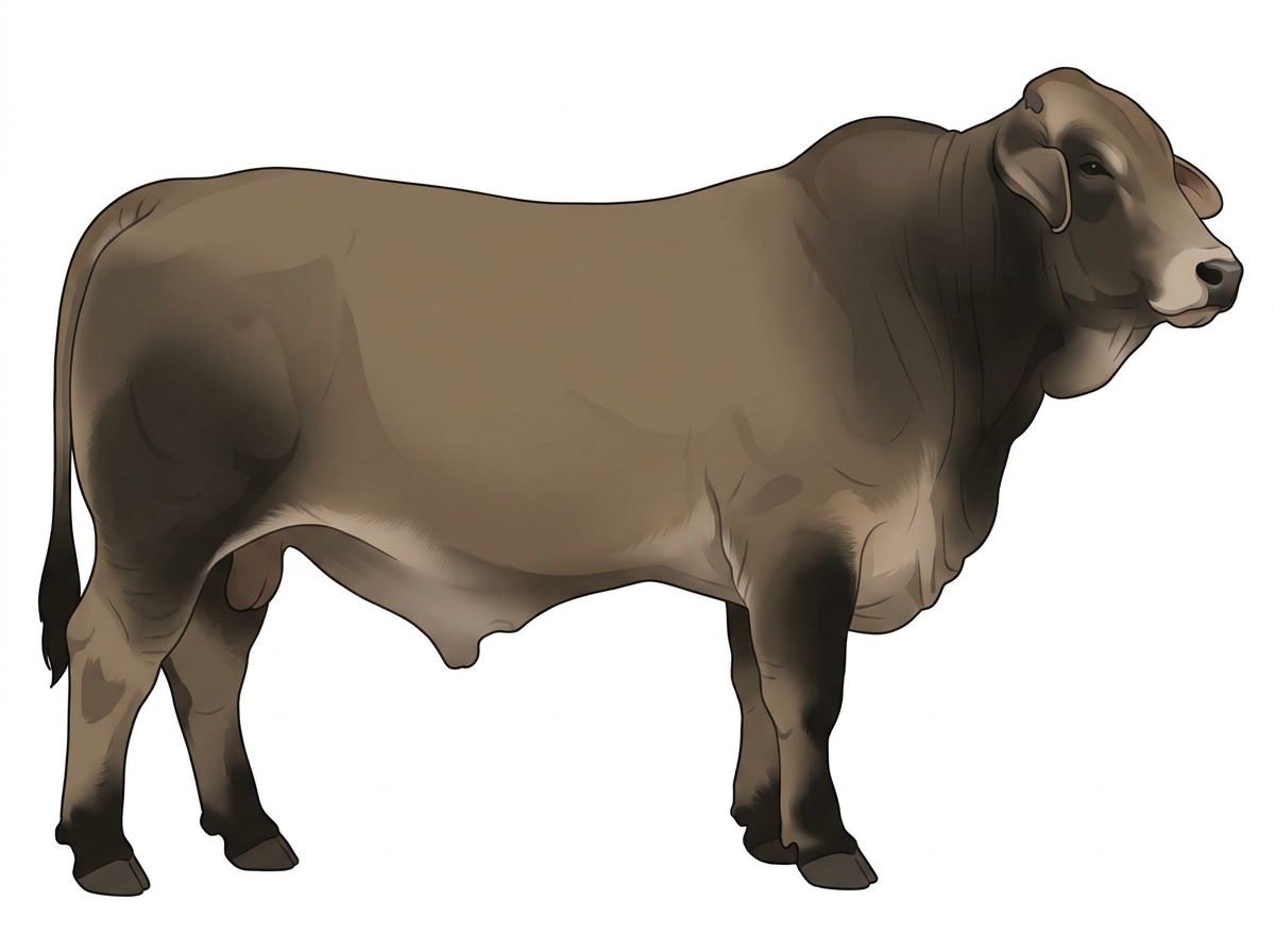 Dun with black points Brahman Cross Bull