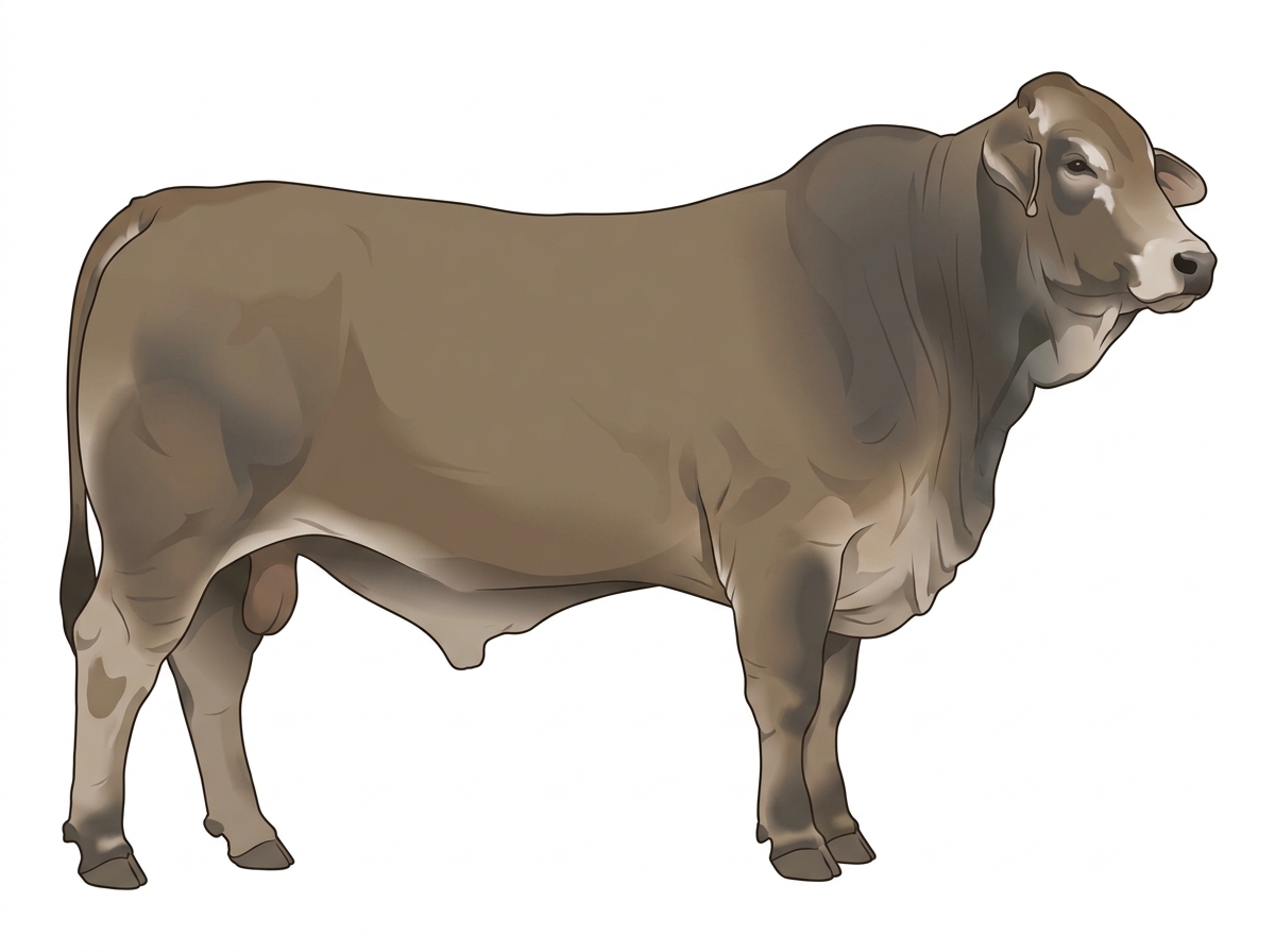 Dun with minimal white face markings Brahman Cross Bull