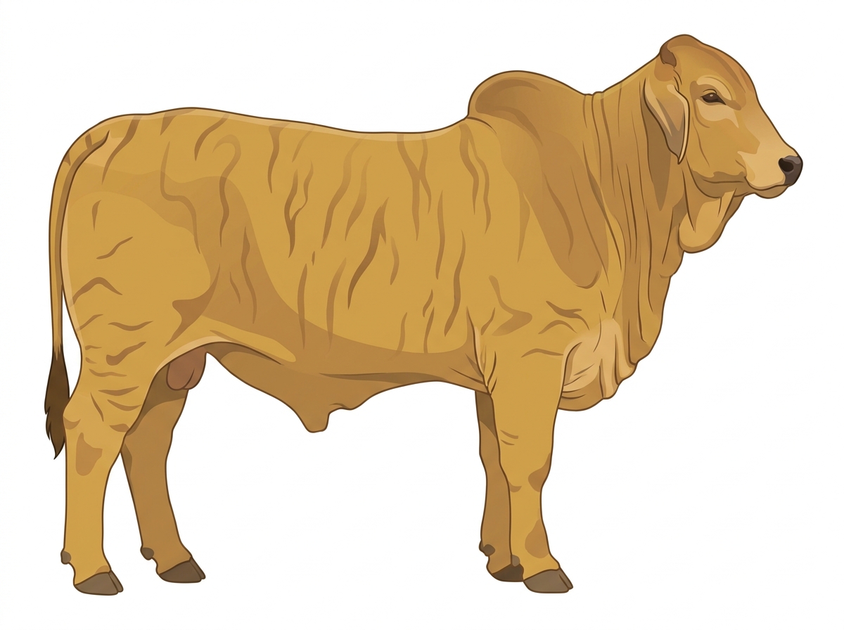 Gold faint brindle Brahman Cross Bull