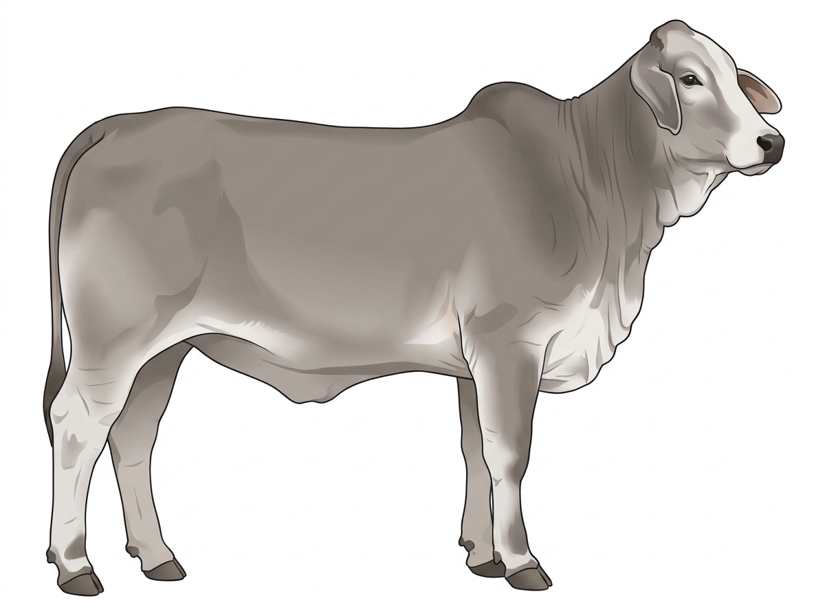 Gray with a partial white face Brahman Cross Heifer