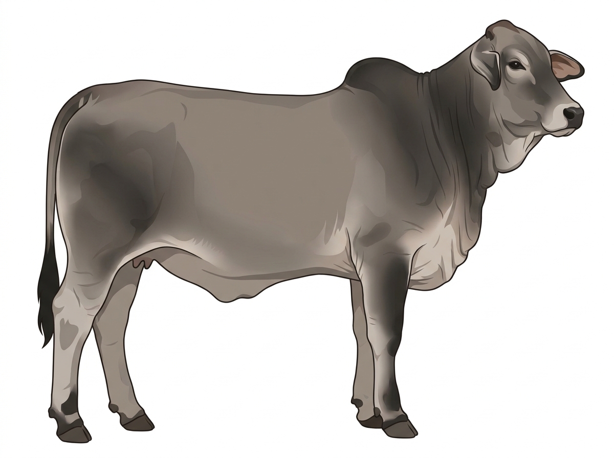 Gray with black points Brahman Cross Heifer