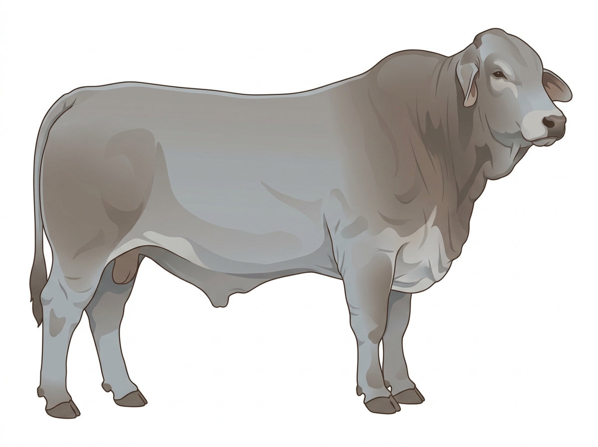 Light blue roan Brahman Cross Bull
