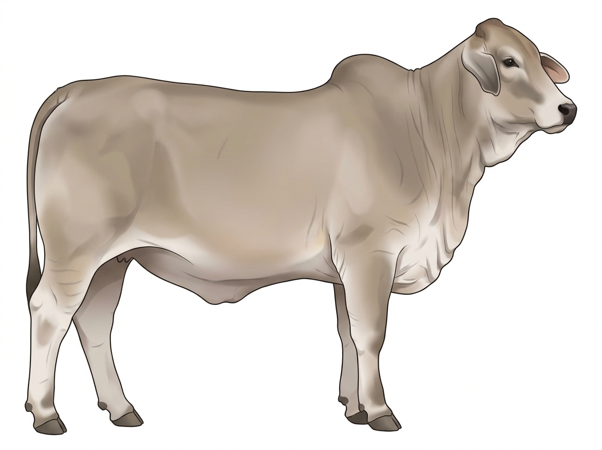 Light dun roan with faint black striping Brahman Cross Heifer