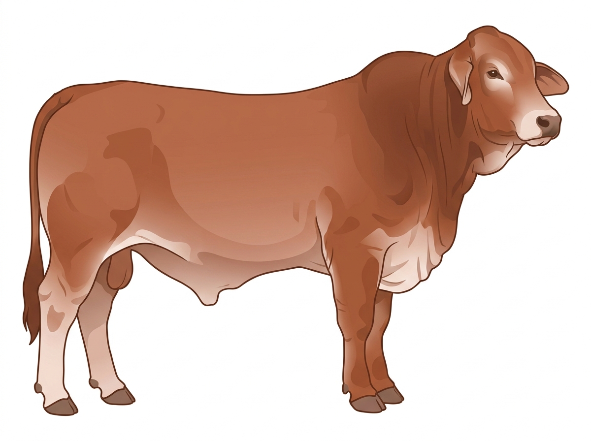 Light red roan Brahman Cross Bull