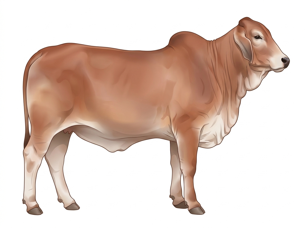 Light red roan Brahman Cross Cow