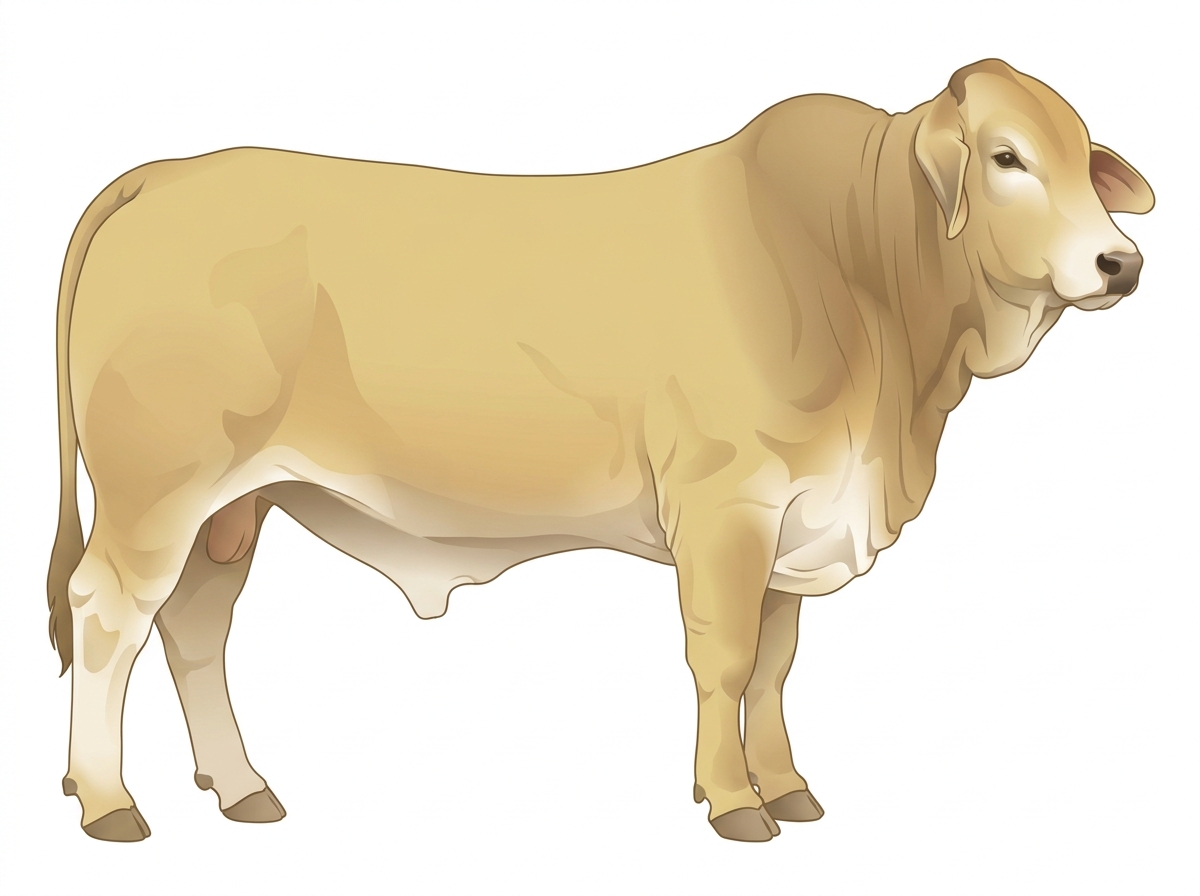 Light yellow dun roan Brahman Cross Bull