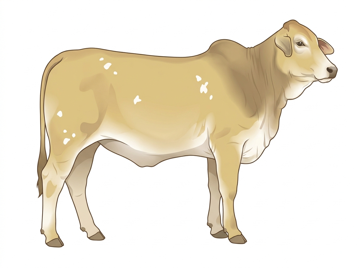 Light yellow dun roan with a few white spots Brahman Cross Heifer