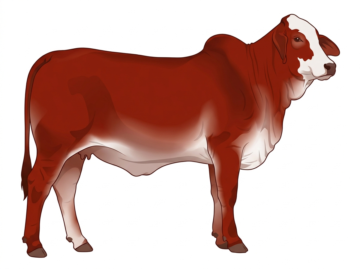 Red with a white face Brahman Cross Heifer