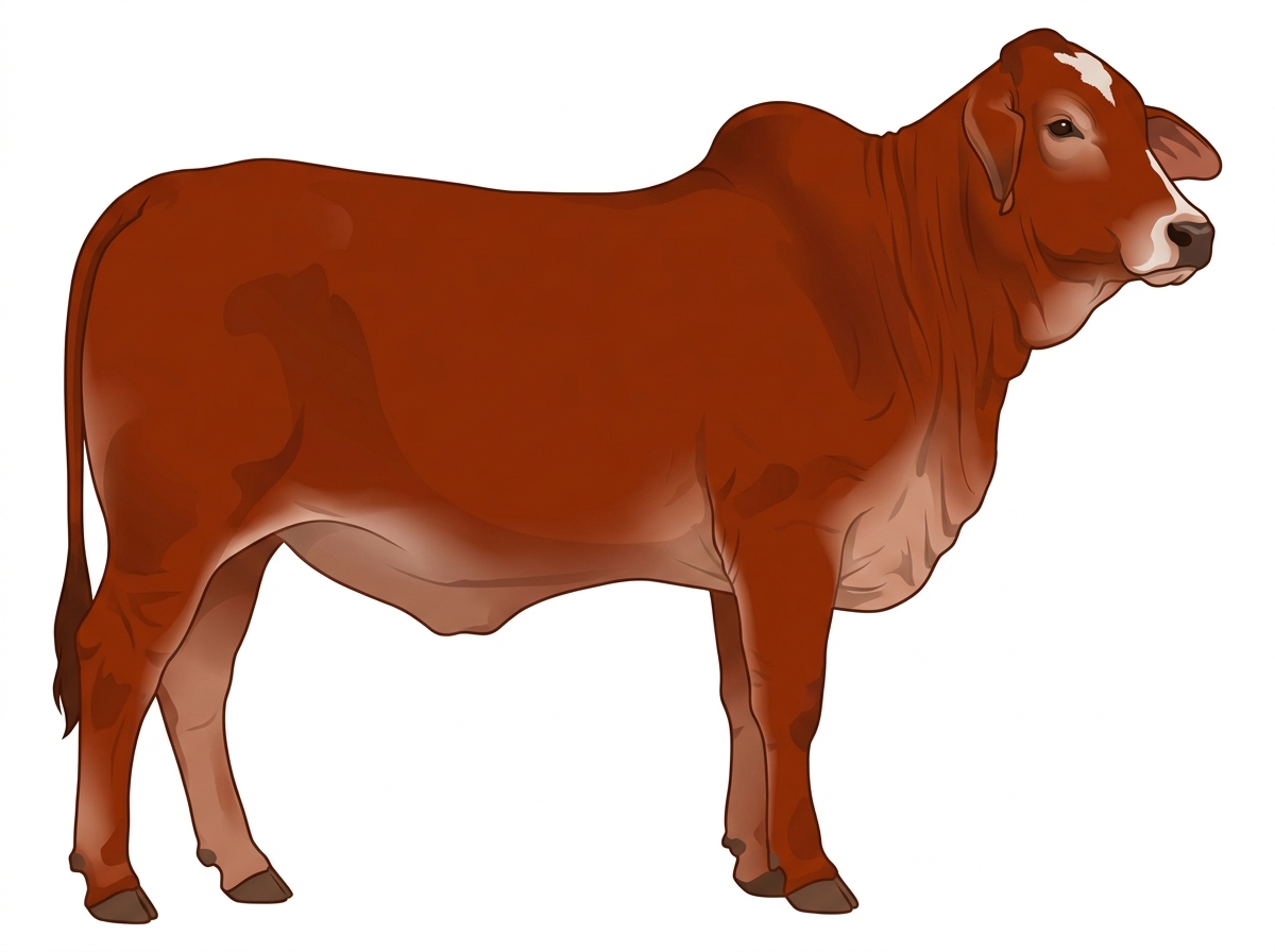 Red with minimal white face markings Brahman Cross Heifer