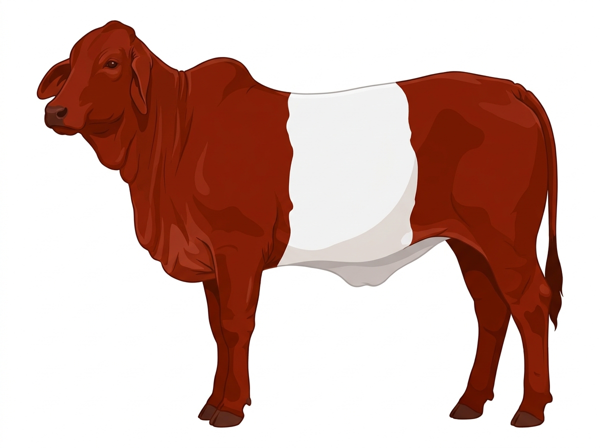 Red with white belt Brahman Cross Heifer