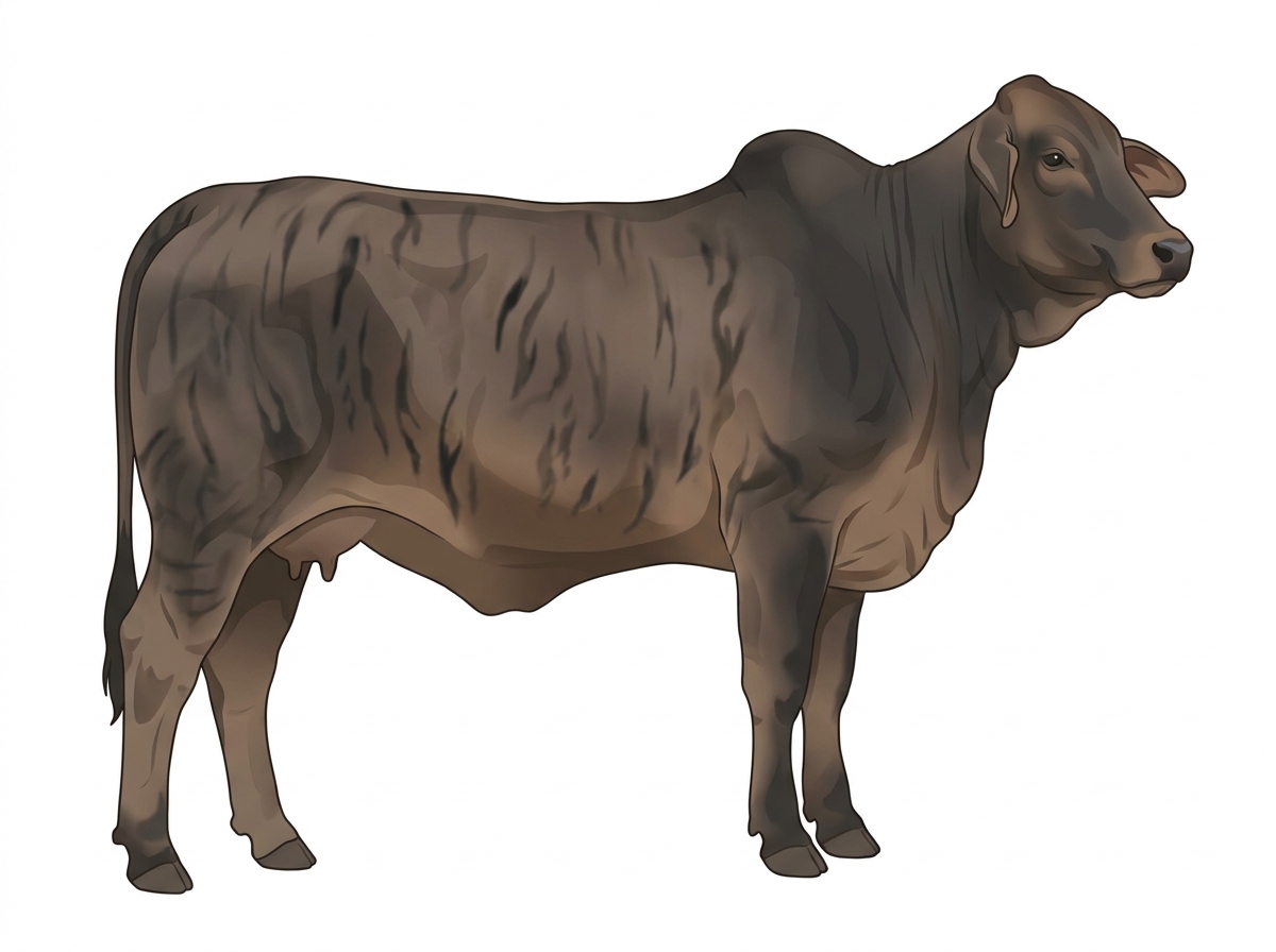 Smoky brindle with black stripes Brahman Cross Cow