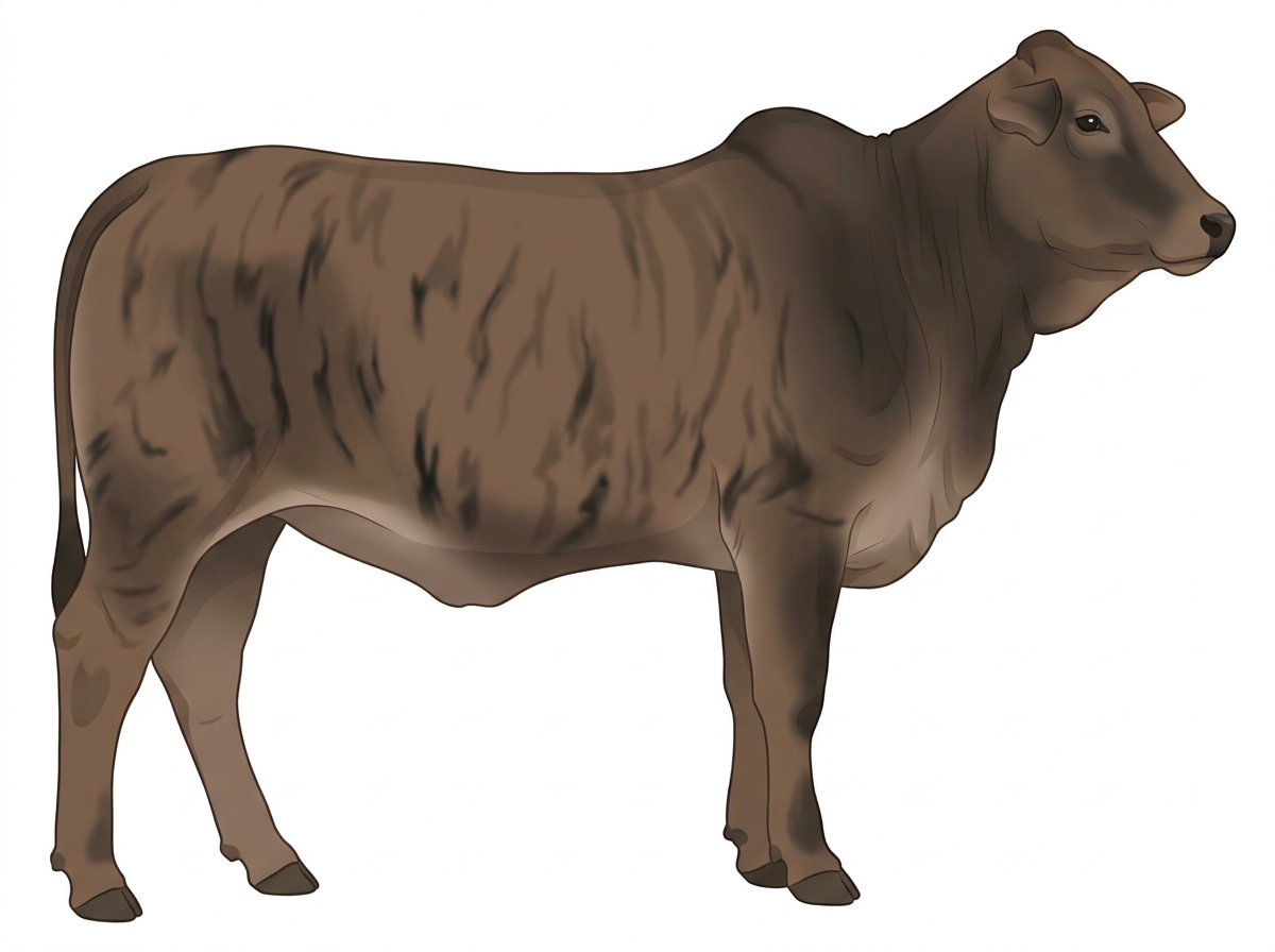Smoky brindle with black stripes Brahman Cross Heifer