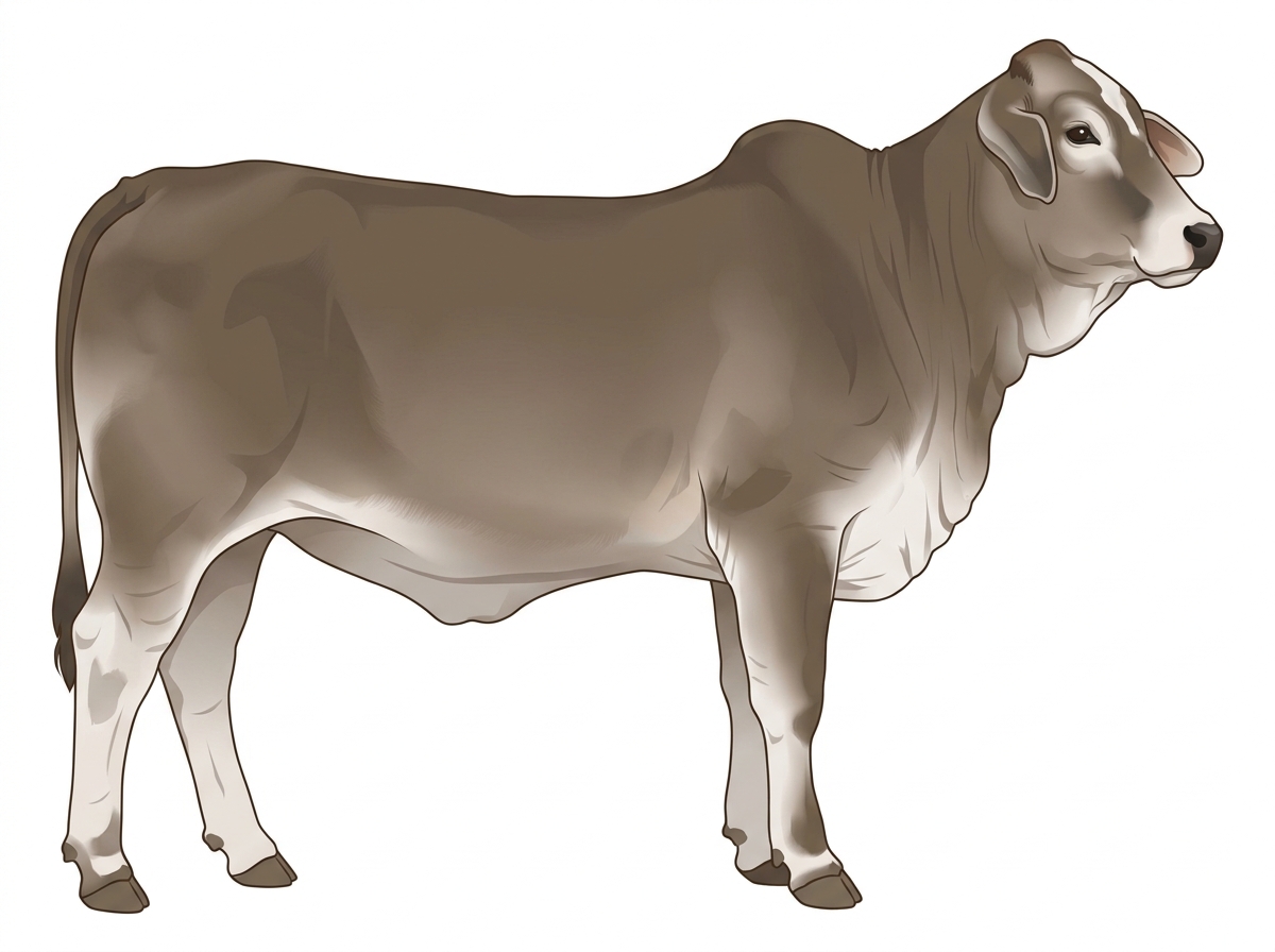 Smoky with a partial white face Brahman Cross Heifer