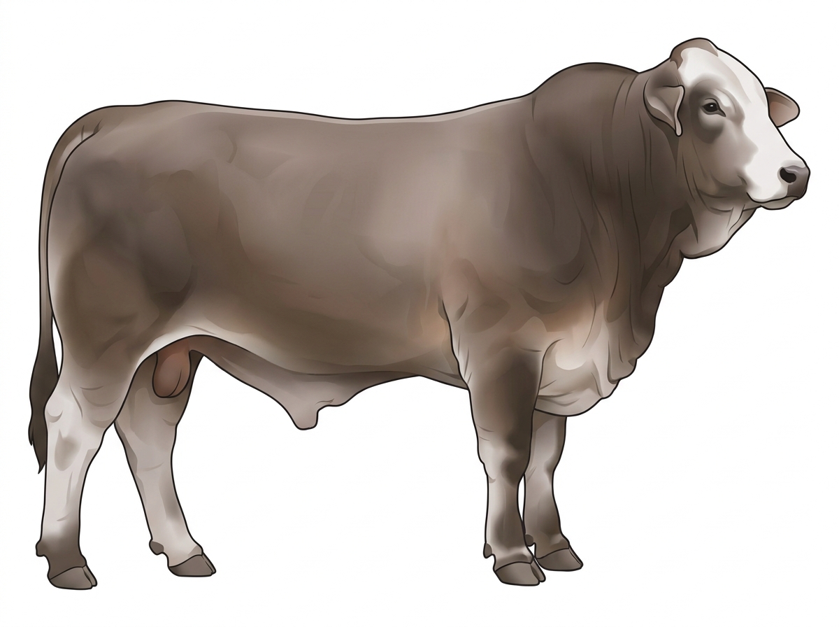 Smoky with a white face Brahman Cross Bull