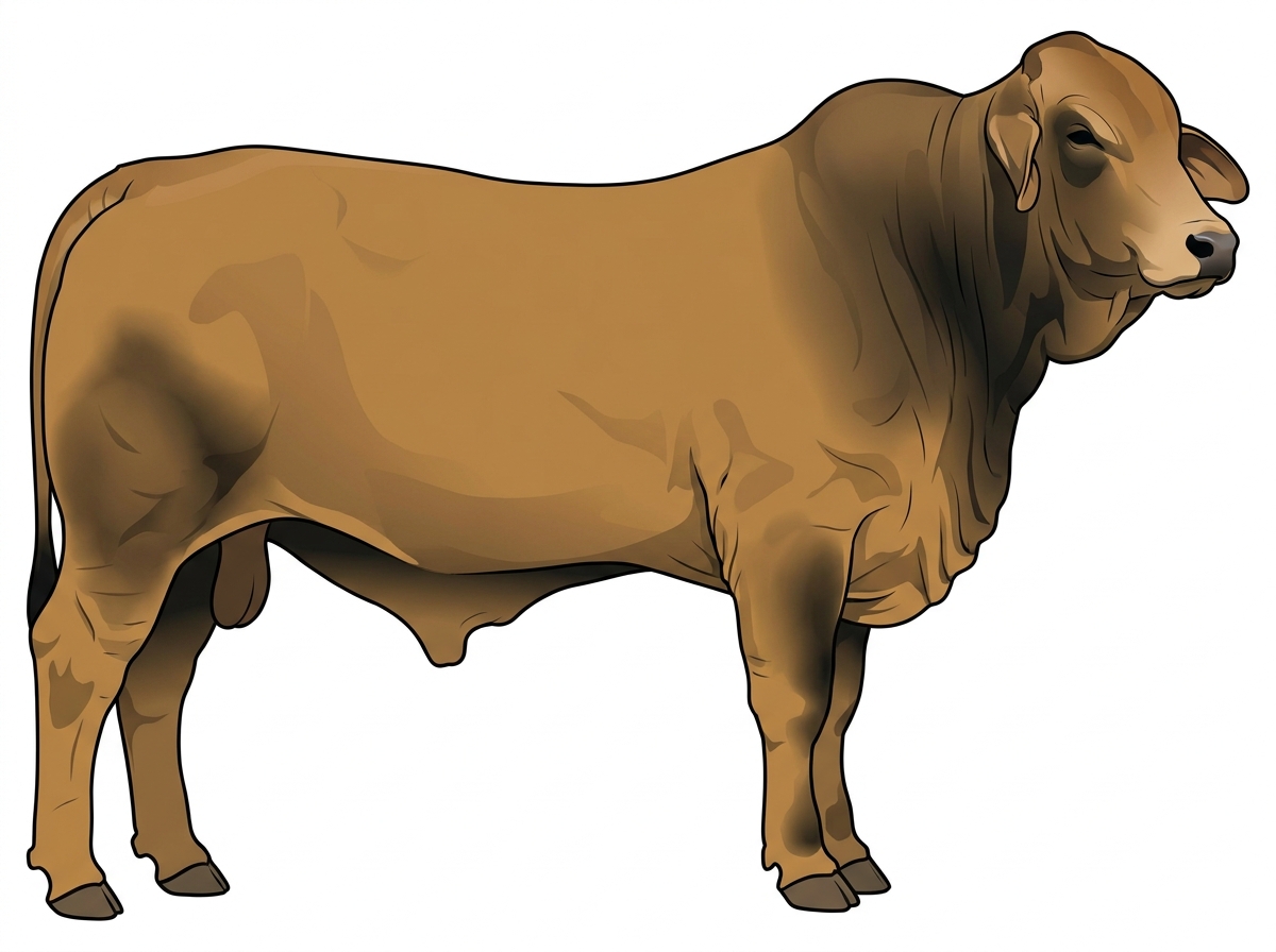 Tan with black points Brahman Cross Bull