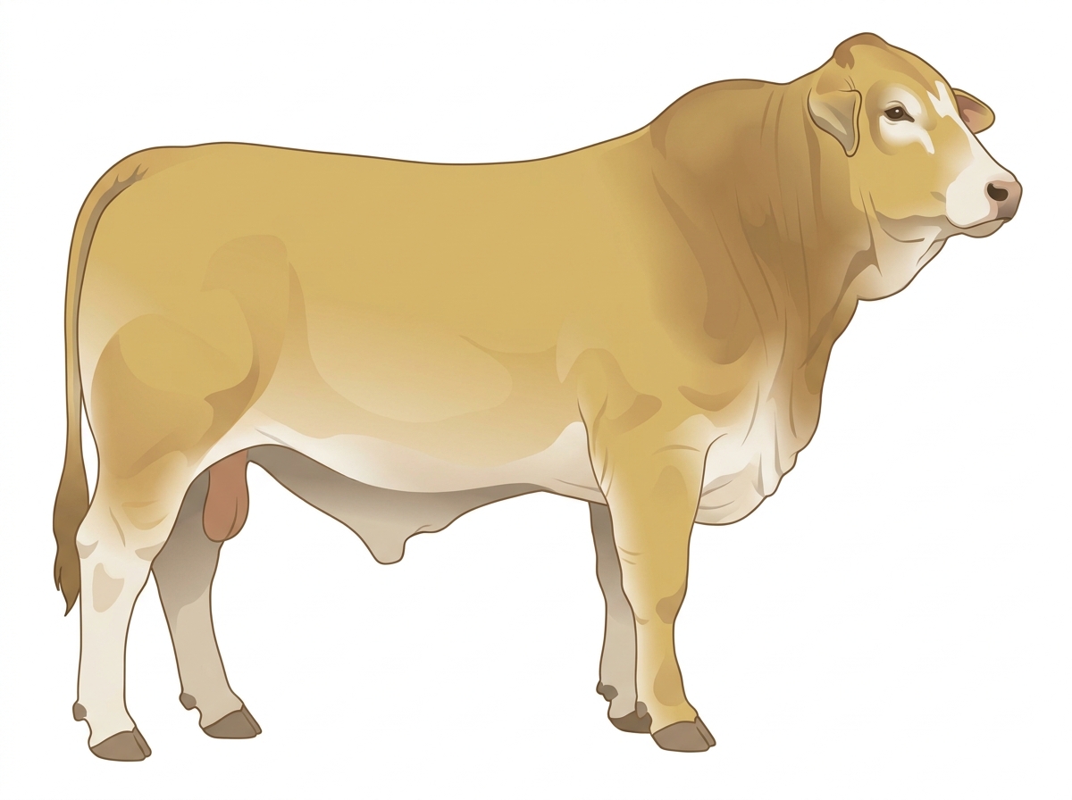 Yellow Dun with a partial white face Brahman Cross Bull