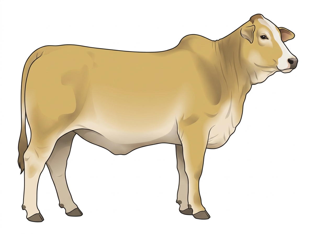 Yellow Dun with a partial white face Brahman Cross Heifer