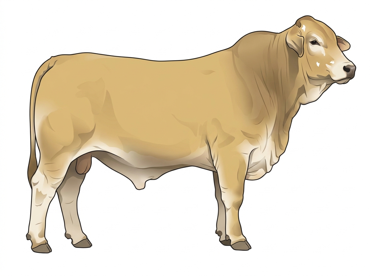 Yellow Dun with minimal white face markings Brahman Cross Bull