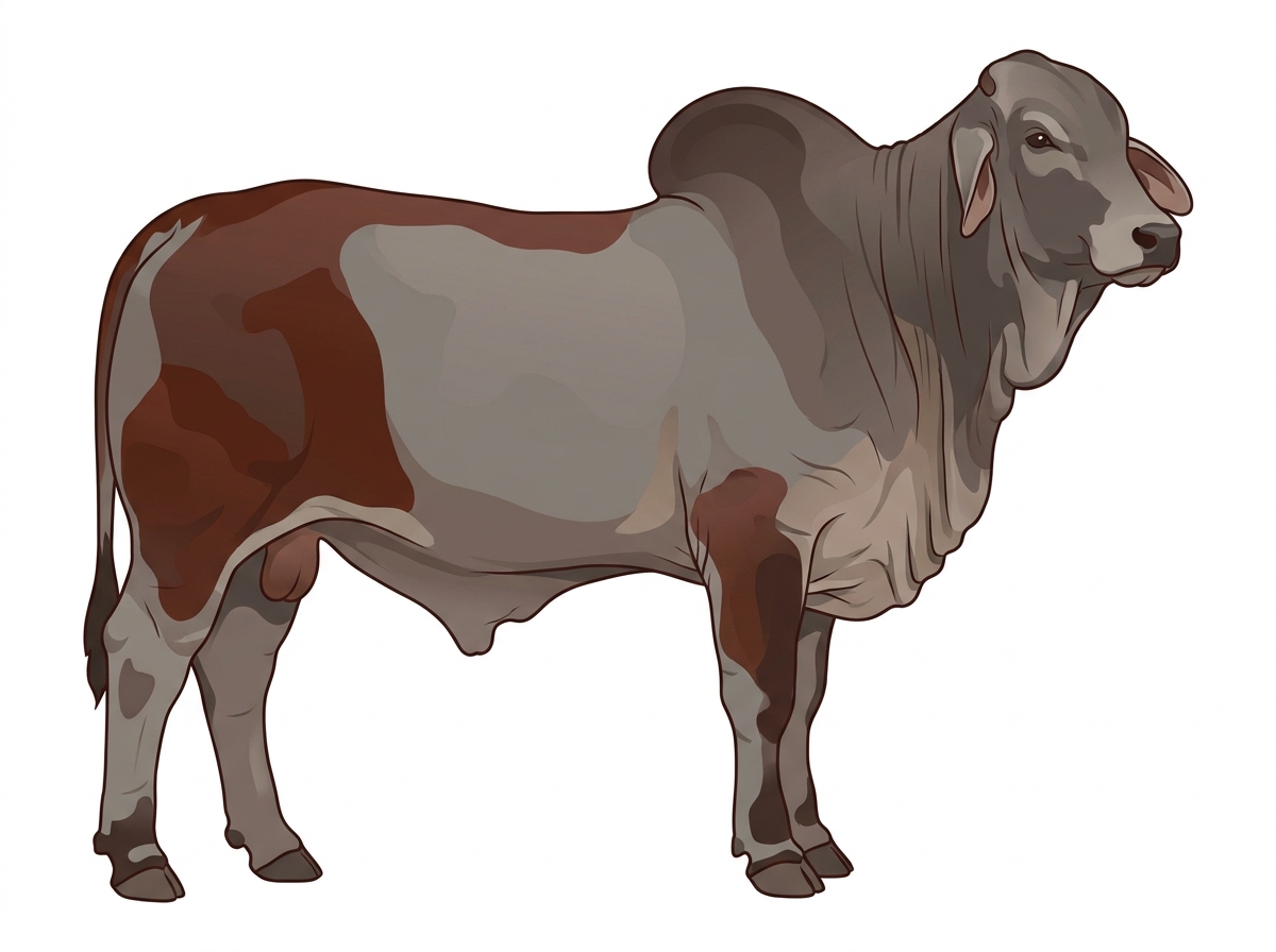 Gray brindle Brahman Steer