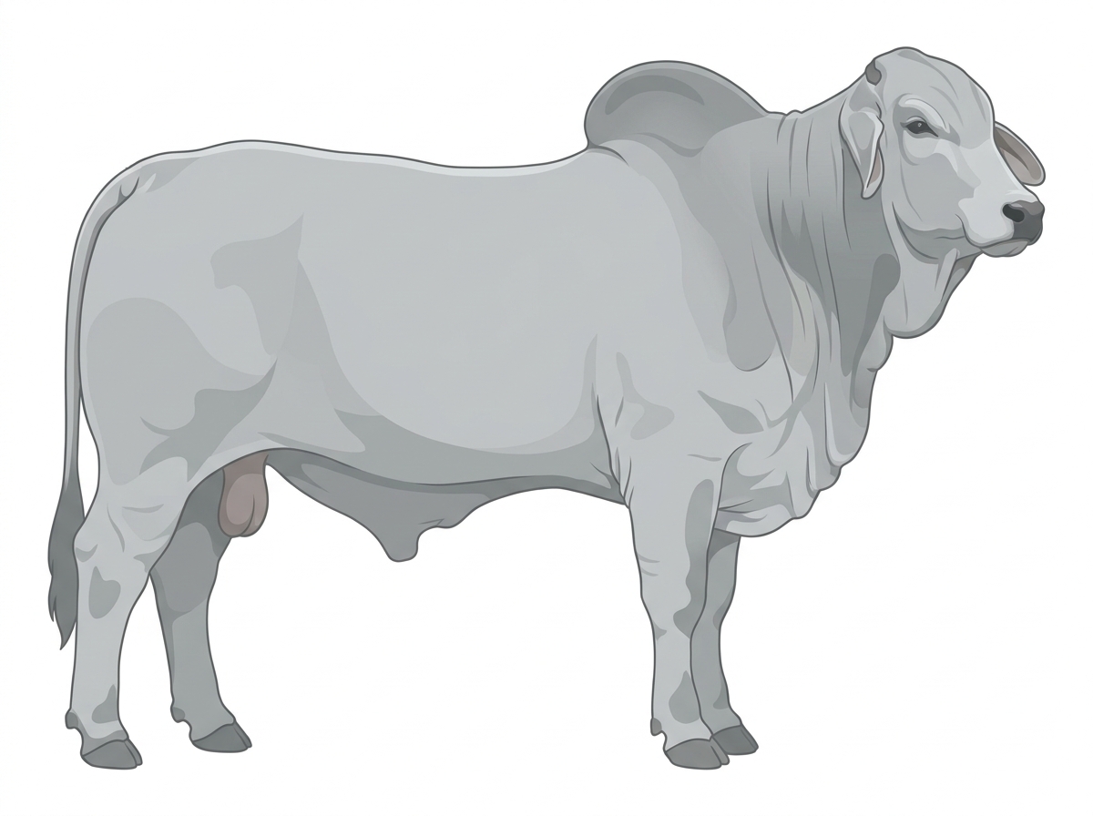 Gray Brahman Bull