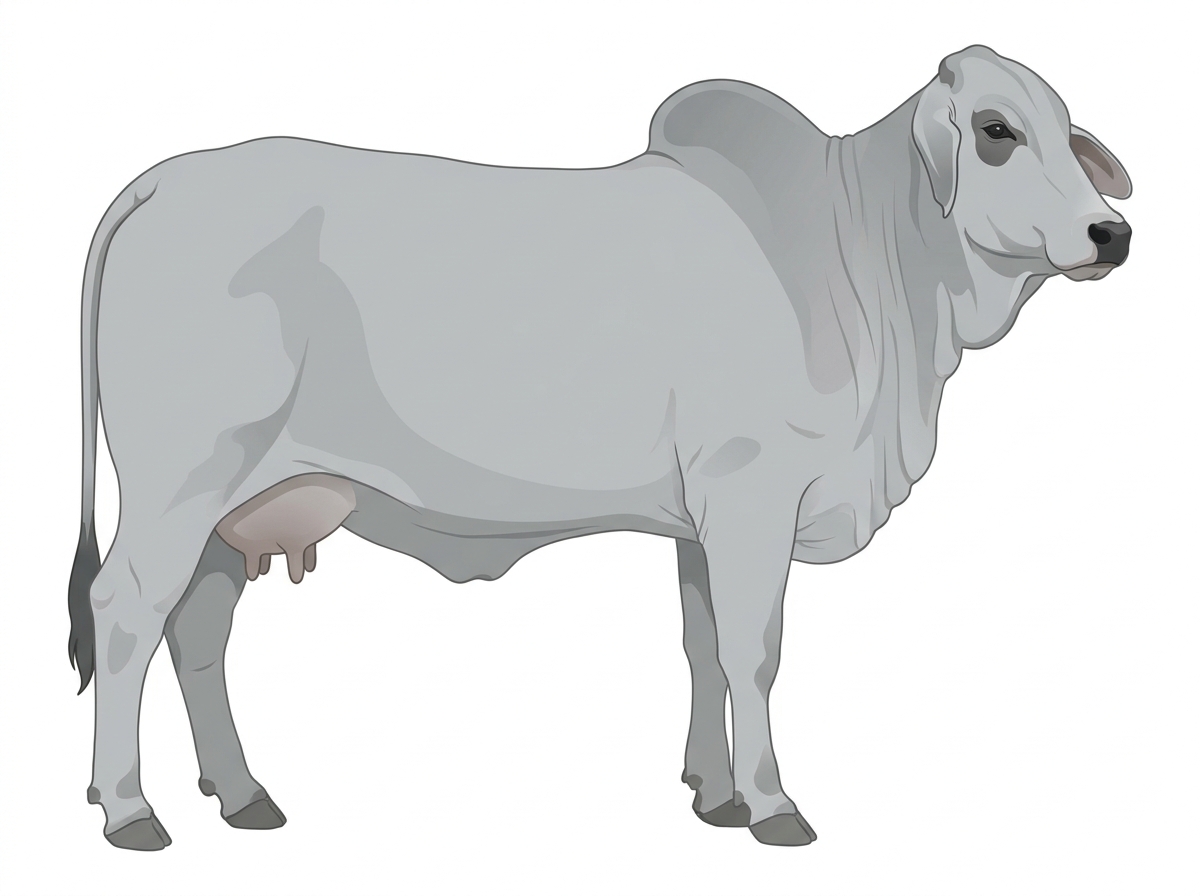 Gray Brahman Cow