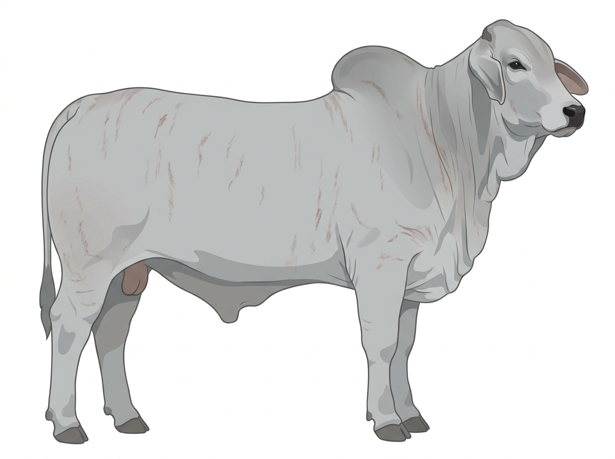 Gray faint brindle Brahman Steer