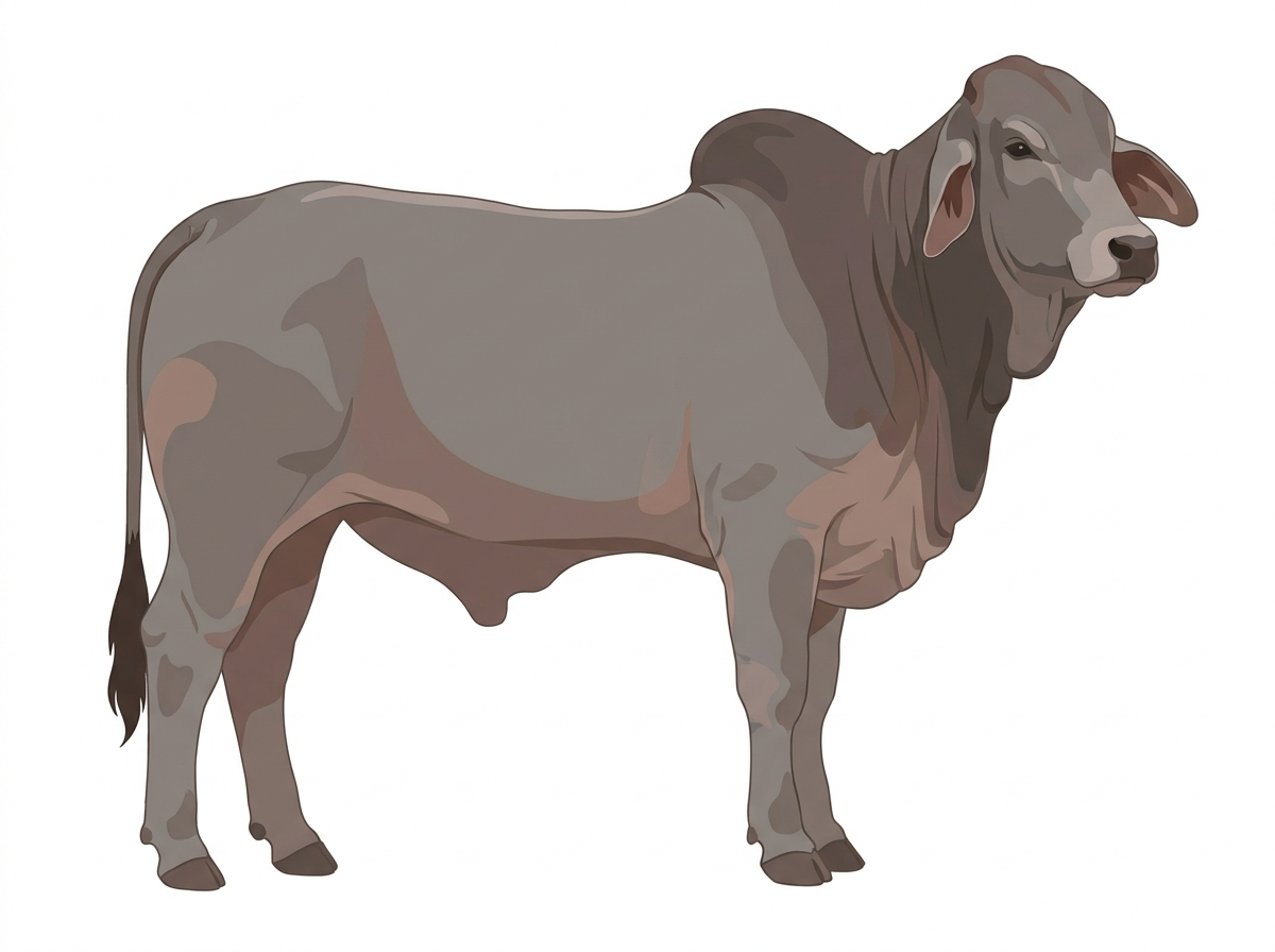 Gray Brahman Steer