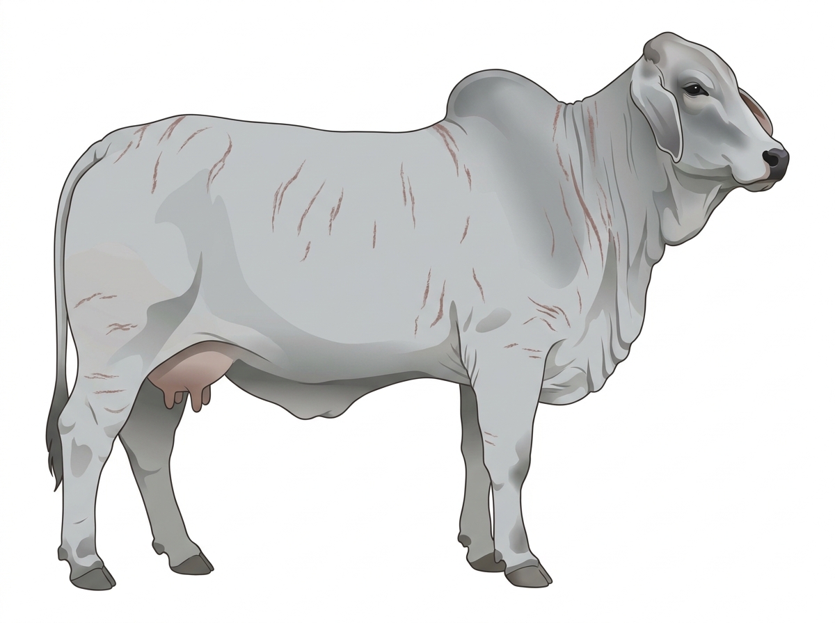 Red brindle Brahman Cow