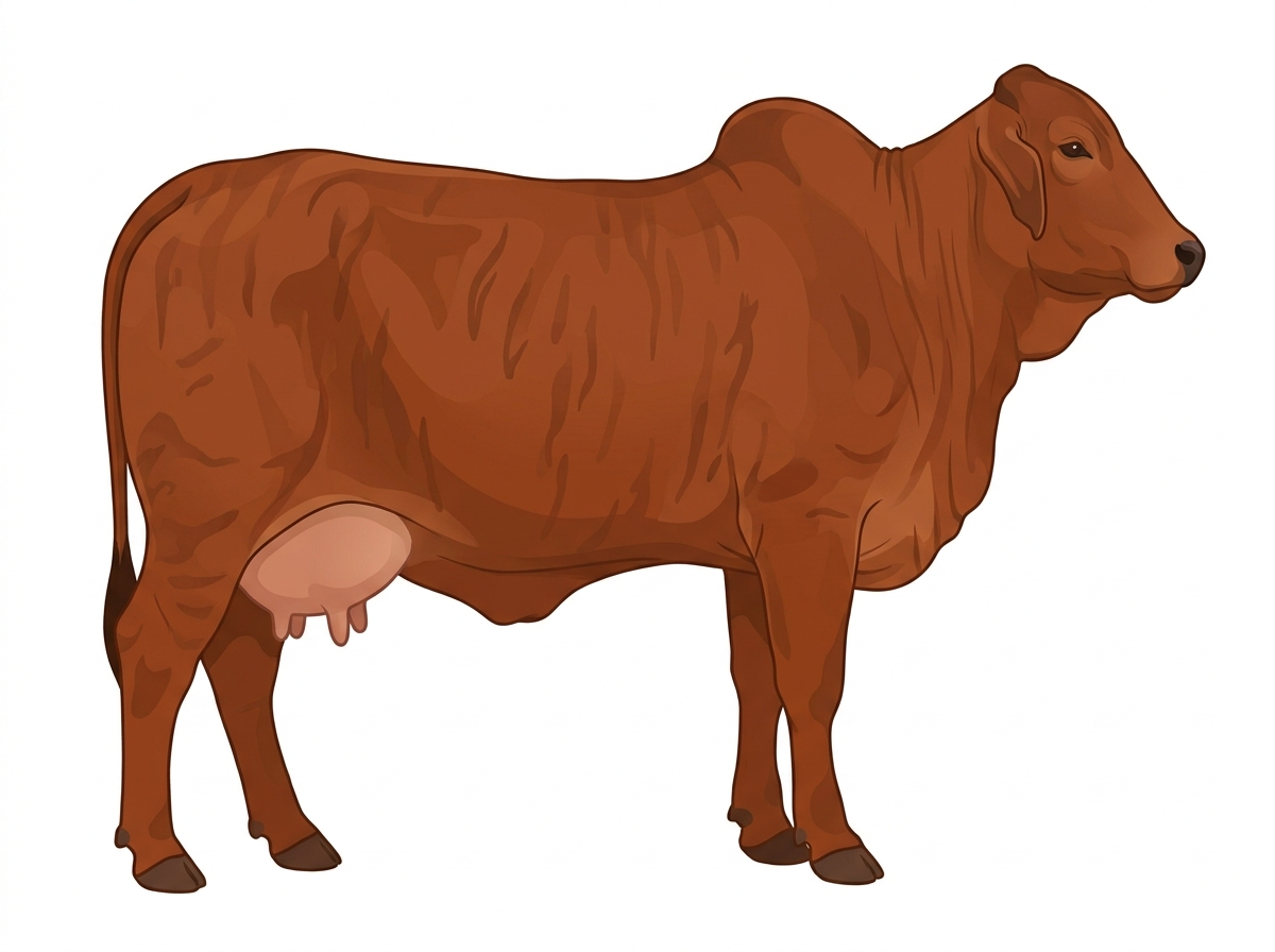 Red faint brindle Brahman Cow