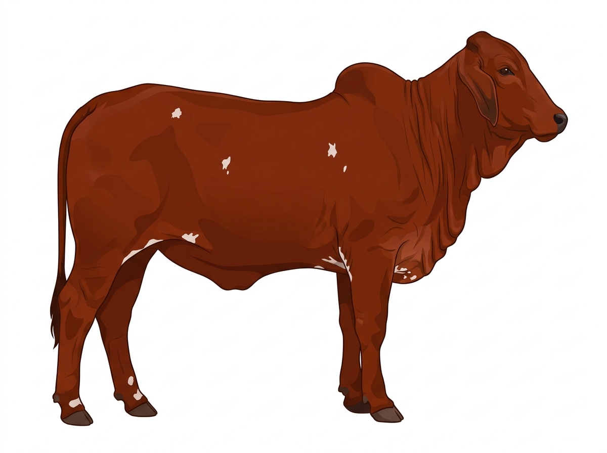 Red with minimal spotting Brahman Heifer