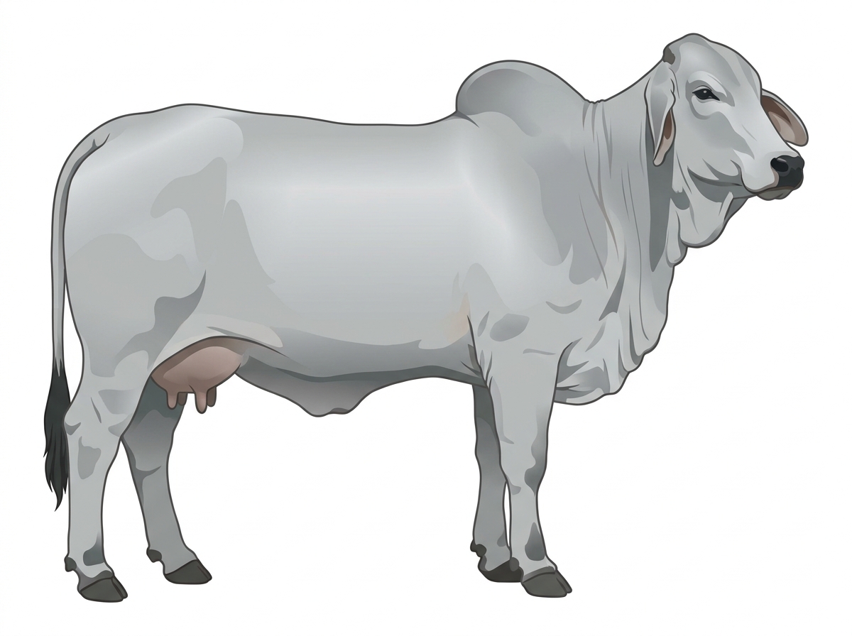Silver Gray Brahman Cow