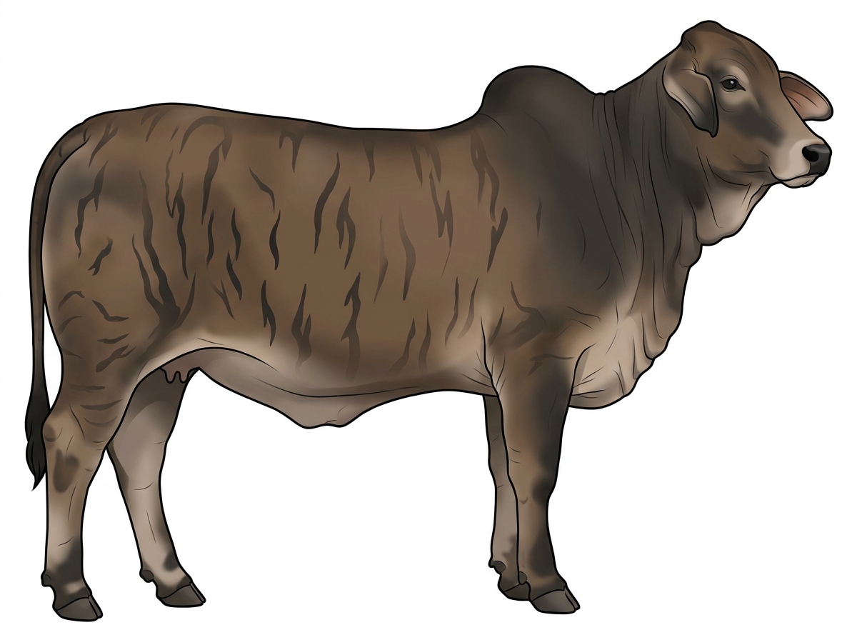 Smoky brindle with black stripes Brahman Heifer
