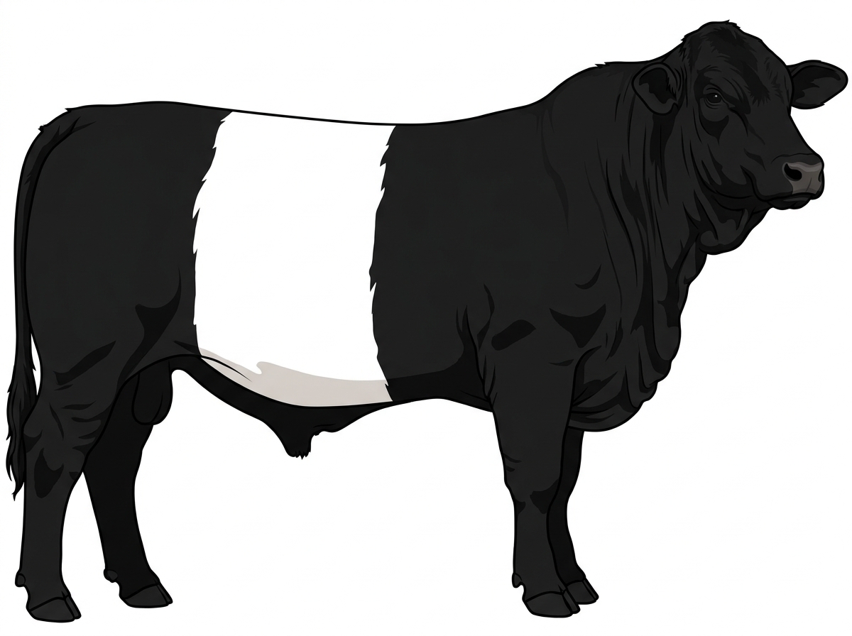 Black with white belt Brahman x Belted Galloway Cross Steer