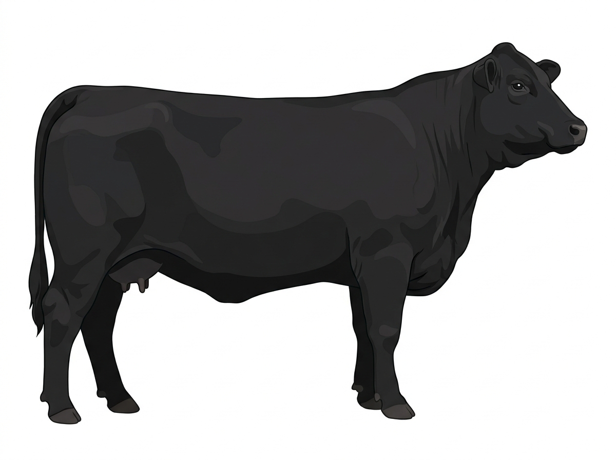 Black Brangus Cow