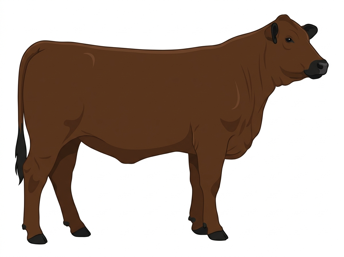 Brown with black points Brangus Heifer