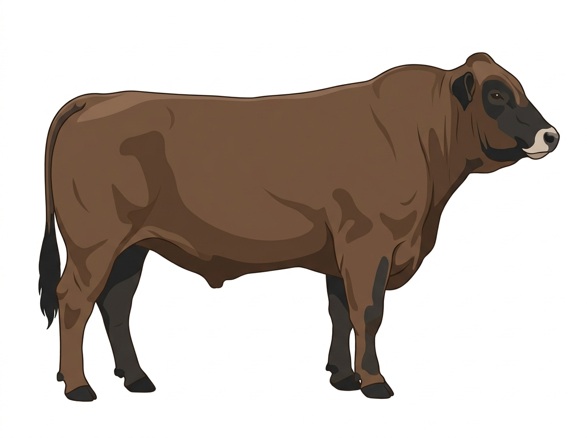 Brown with black points Braunvieh Cross Bull