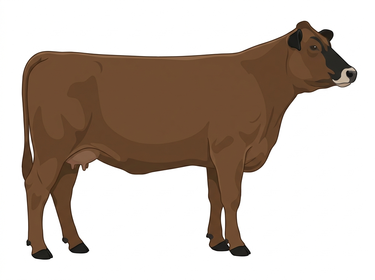 Brown with black points Braunvieh Cross Cow