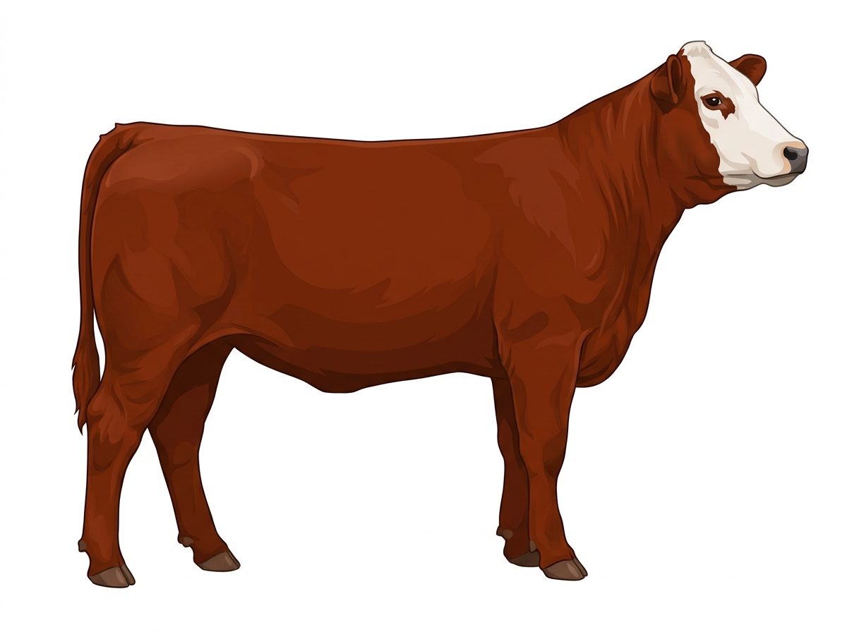 Red with partial white face Braunvieh Cross Heifer
