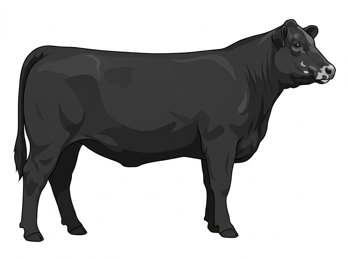 Black with minimal white face markings Charolais Cross Heifer