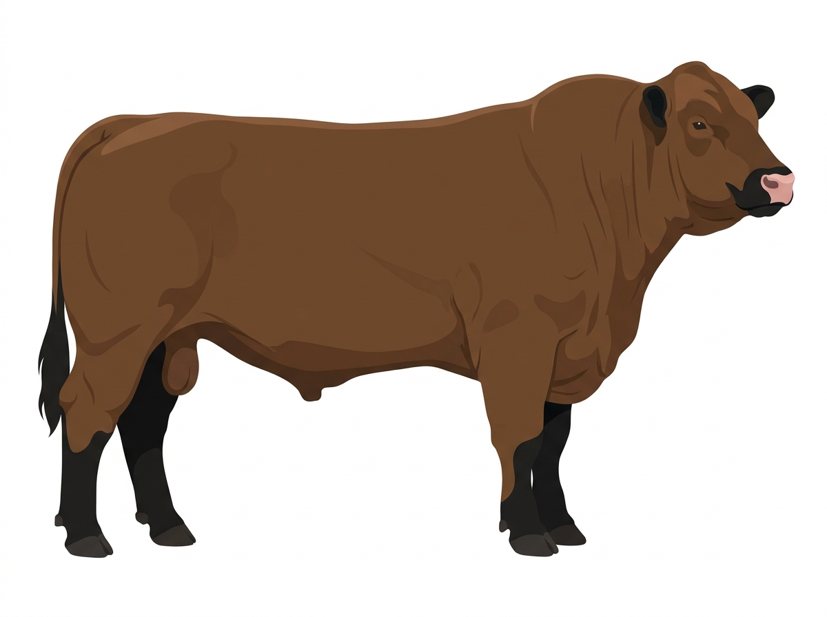 Brown with black points Charolais Cross Bull