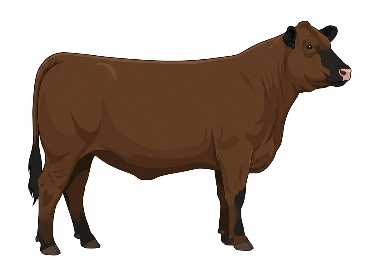 Brown with black points Charolais Cross Cow